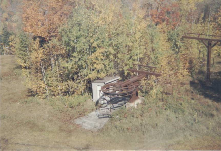 Old ski lift in the autumn